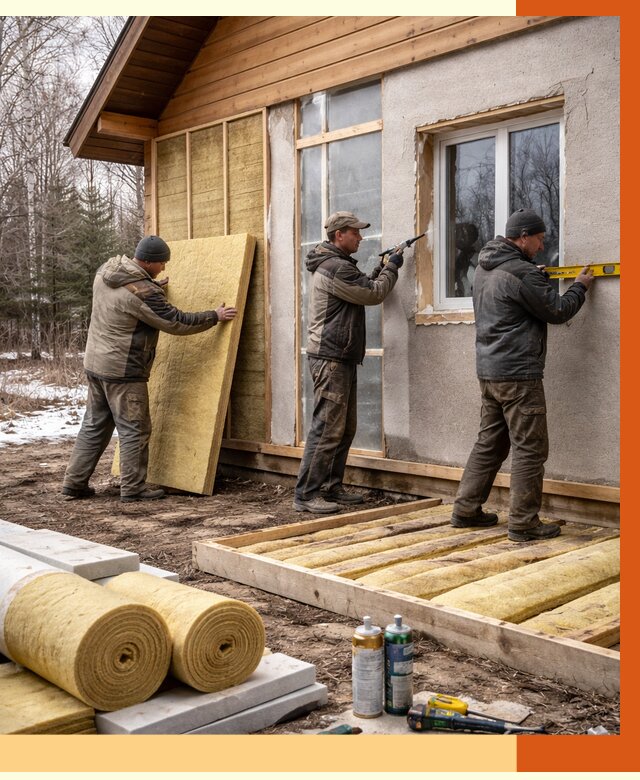 Утепление дачного дома в Краснотурьинске от 5051 руб/м2 — недорого | ТепломастерКту