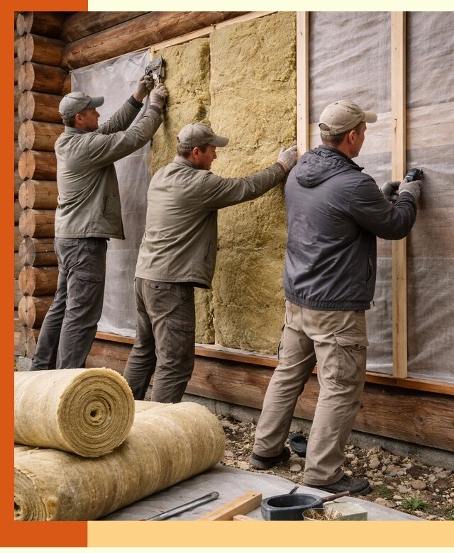 Утепление деревянного дома в Краснотурьинске эффективными технологиями