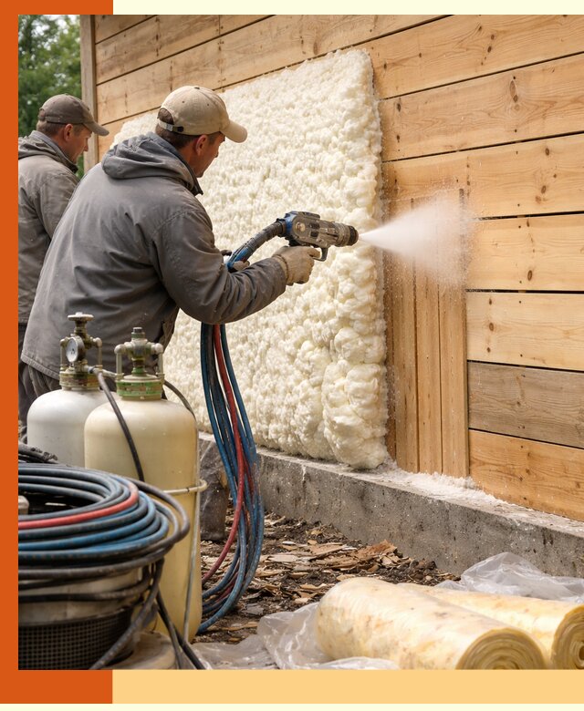 Утепление деревянного дома пенополиуретаном в Краснотурьинске