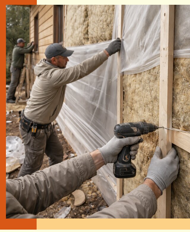 Утепление дома из бруса в Краснотурьинске качественно и долговечно
