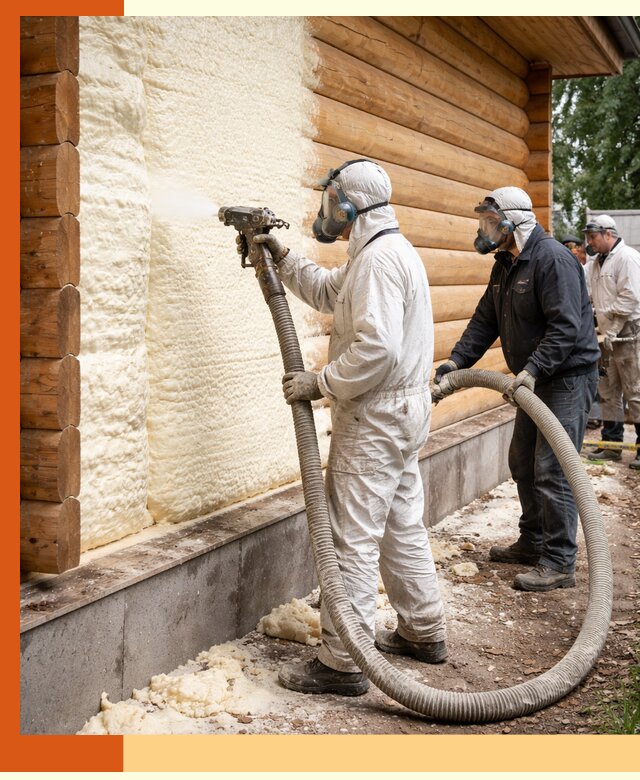 Утепление дома из бруса пенополиуретаном в Краснотурьинске