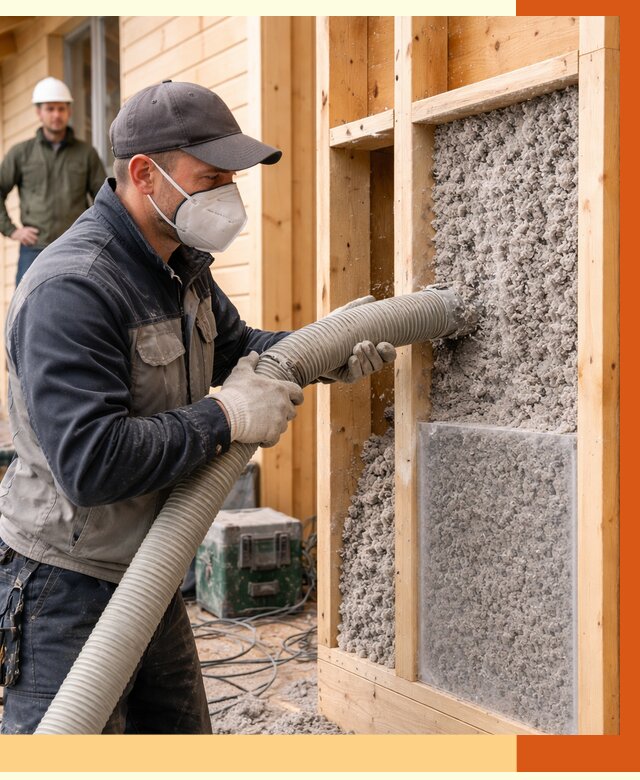 Утепление дома из бруса эковатой в Краснотурьинске от 1967 руб/м2 | ТепломастерКту