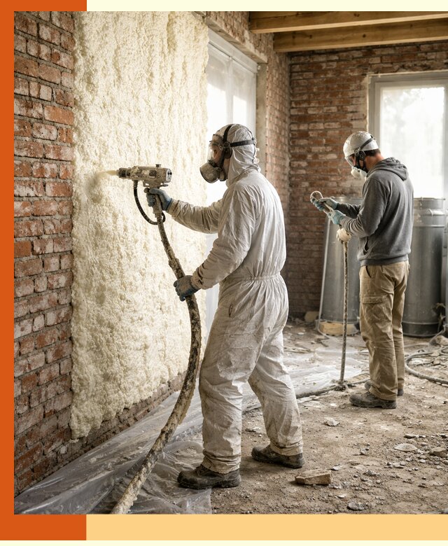 Утепление кирпичного дома пенополиуретаном в Краснотурьинске