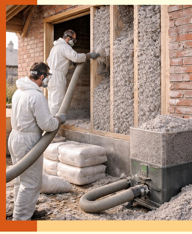 Утепление кирпичного дома эковатой в Краснотурьинске