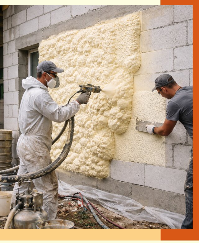 Утепление дома из газобетона ППУ в Краснотурьинске от 5104 руб./м² под ключ | ТепломастерКту