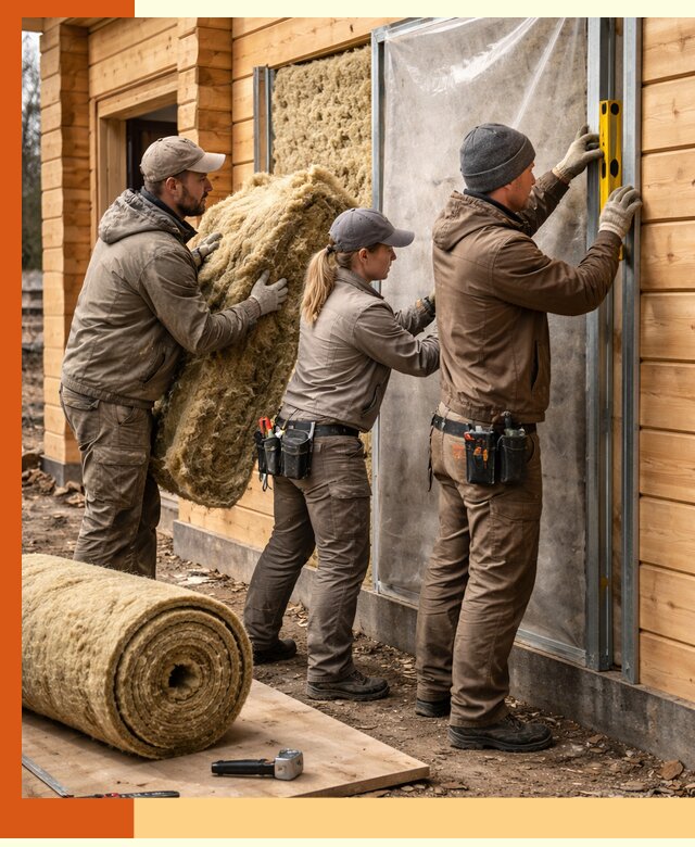 Утепление дома из двойного бруса в Краснотурьинске качественно и надёжно