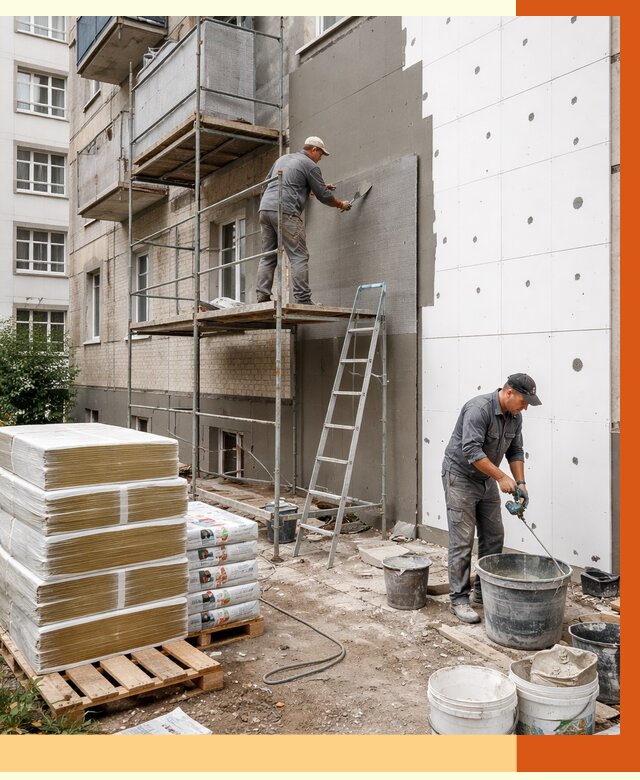 Утепление квартиры снаружи в Краснотурьинске от 6539 руб/м2 под ключ | ТепломастерКту