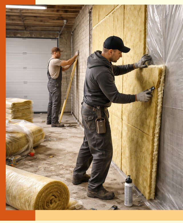 Утепление гаража под ключ в Краснотурьинске — все виды теплоизоляции