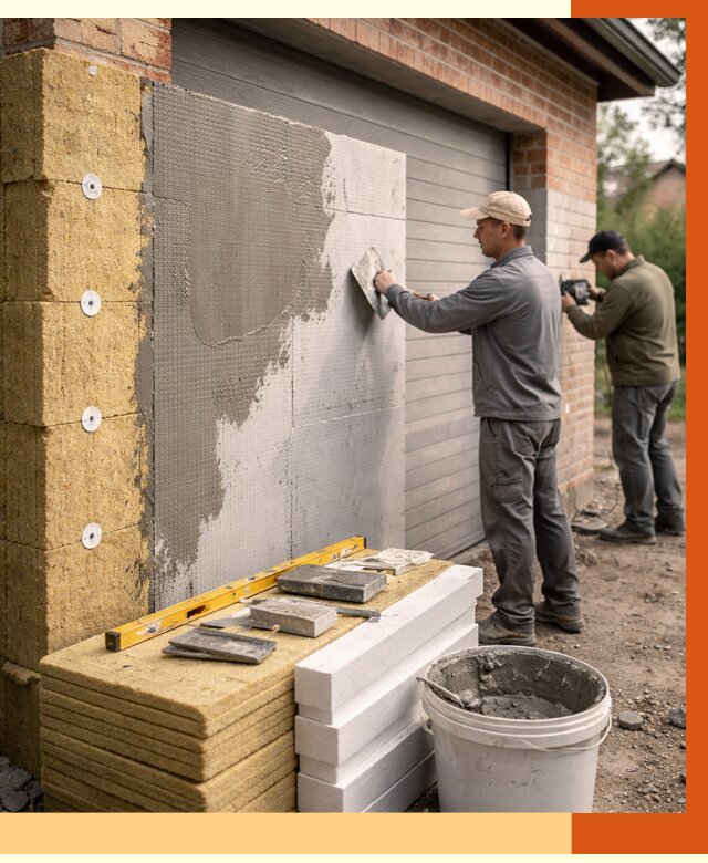 Утепление гаража снаружи в Краснотурьинске от 4466 руб. за м2 — наружное утепление под ключ | ТепломастерКту