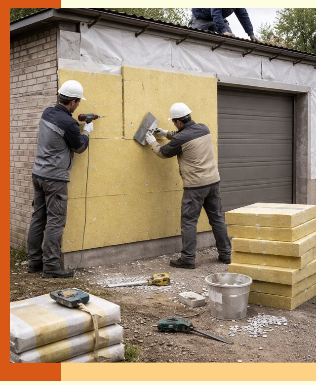 Утепление гаража снаружи в Краснотурьинске качественно и надёжно