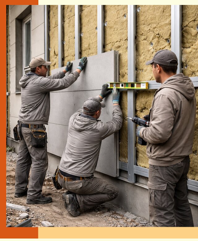 Утепление вентилируемого фасада под ключ в Краснотурьинске