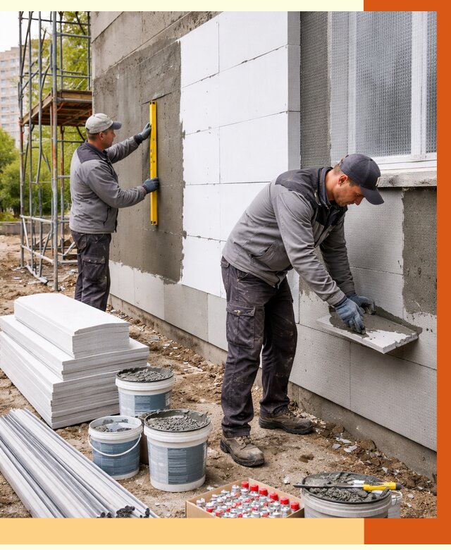 Утепление фасада и стен снаружи в Краснотурьинске от 4466 руб. | ТепломастерКту