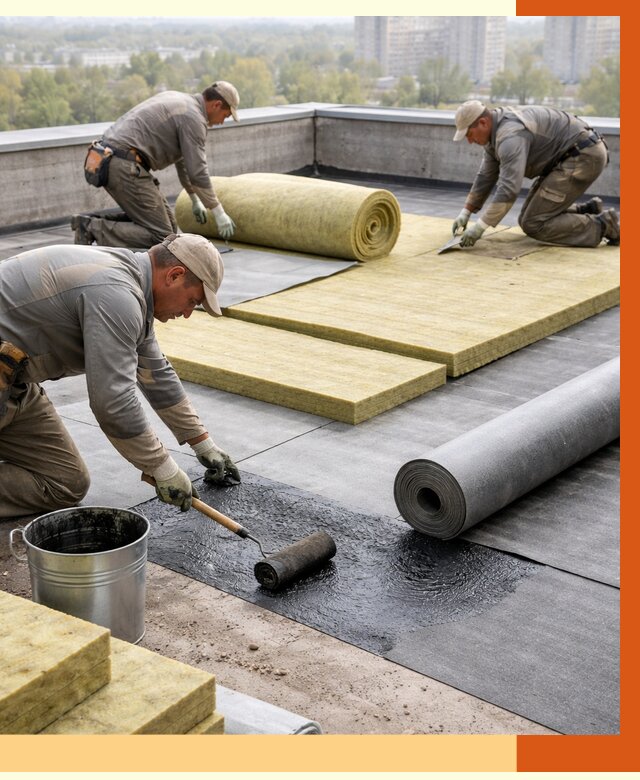 Утепление плоской крыши в Краснотурьинске от 7656 руб./м2 под ключ | ТепломастерКту