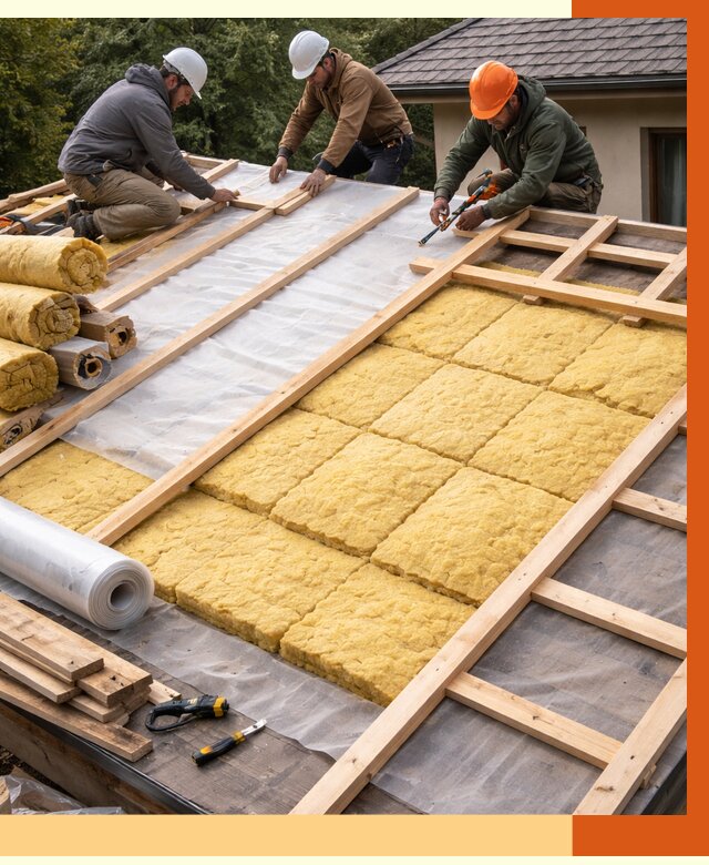 Утепление скатной крыши в Краснотурьинске от 1329 руб./м2 под ключ | ТепломастерКту