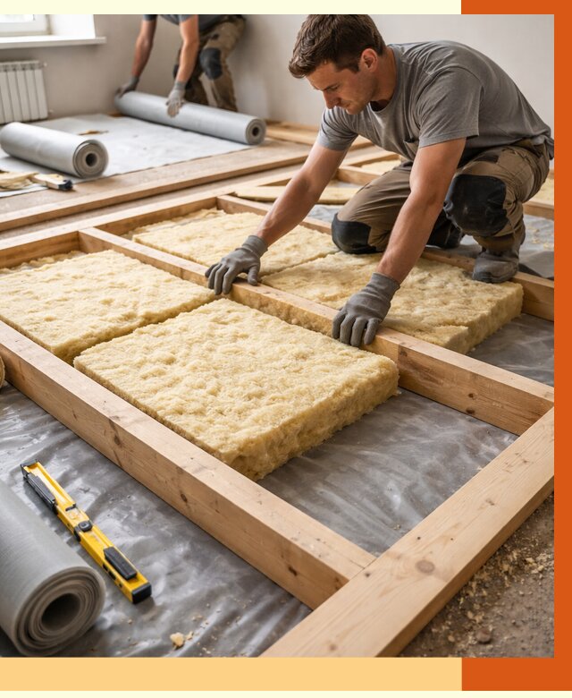 Утепление деревянного пола в Краснотурьинске от 1595 руб./м2 под ключ | ТепломастерКту