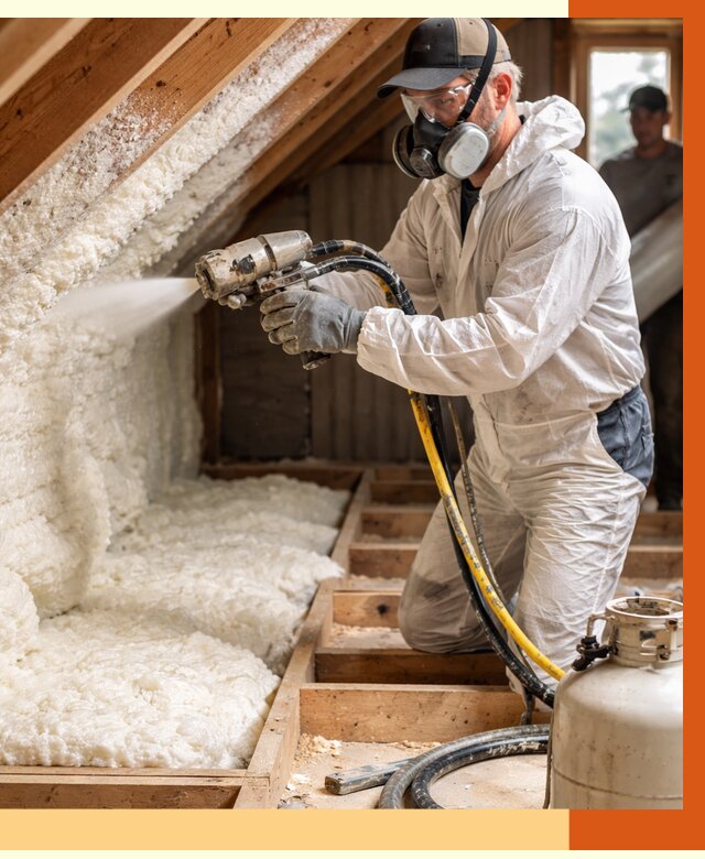 Утепление чердака ППУ в Краснотурьинске от 9166 руб./м2 — услуга под ключ | ТепломастерКту