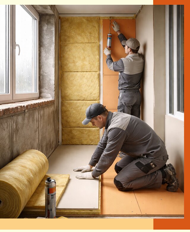 Утепление лоджии под ключ в Краснотурьинске от 6911 руб/м2 — комплексное решение | ТепломастерКту