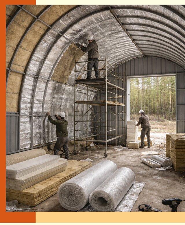Утепление арочного ангара под ключ в Краснотурьинске