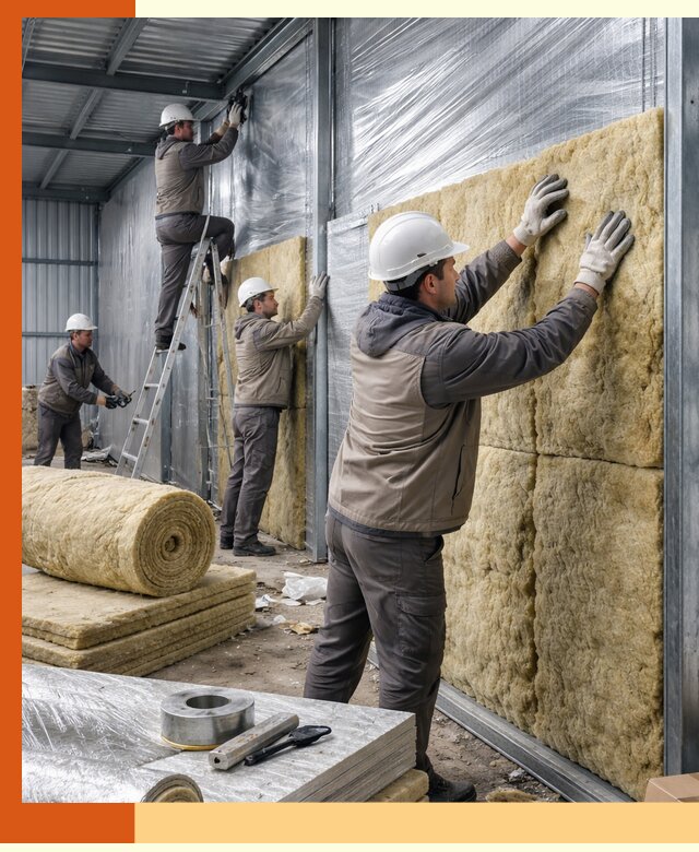 Утепление металлического склада в Краснотурьинске: теплоизоляция и герметизация