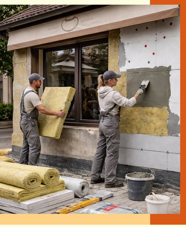 Утепление кафе в Краснотурьинске от 4466 руб/м2 — комплексно под ключ | ТепломастерКту