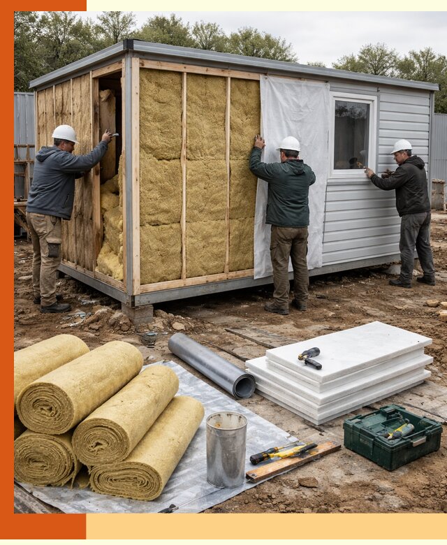 Утепление строительной бытовки под ключ в Краснотурьинске для любых условий