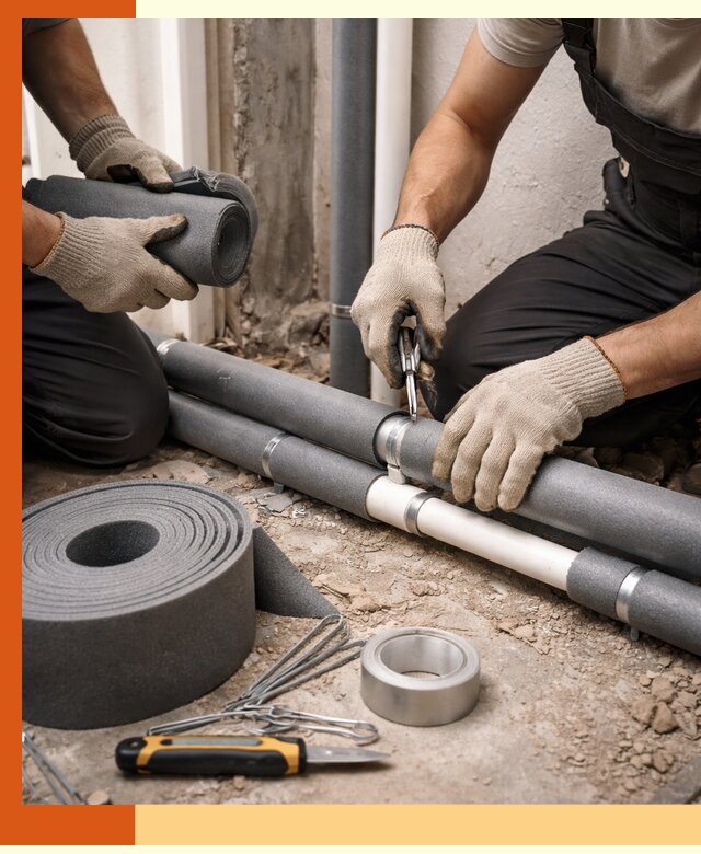 Утепление труб водоснабжения в Краснотурьинске — монтаж и защита сети