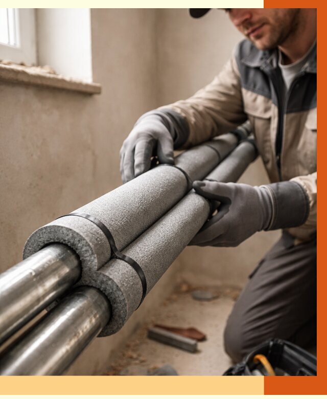 Утепление труб отопления в Краснотурьинске от 3030 руб. за м² — услуги под ключ | ТепломастерКту