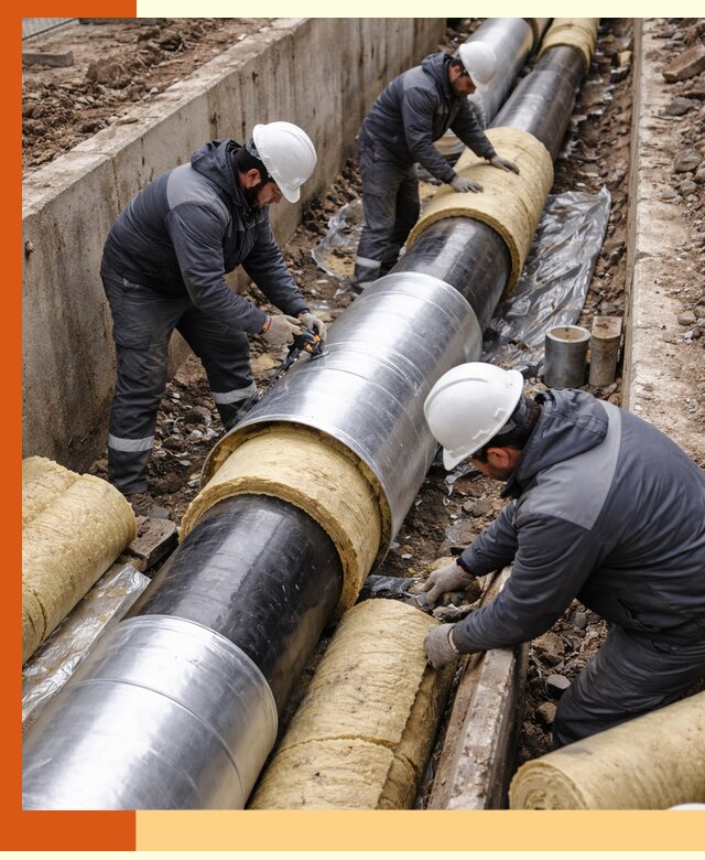 Утепление теплотрассы в Краснотурьинске: утеплительные работы и материалы