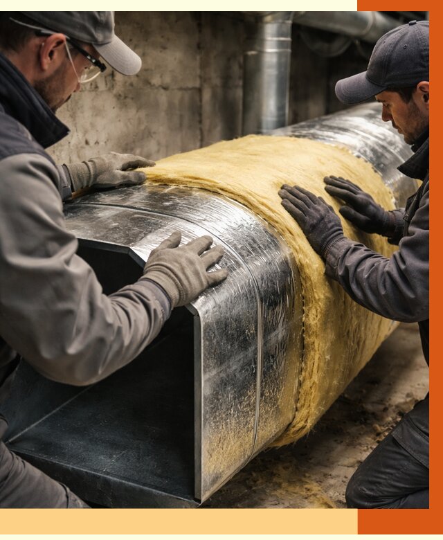 Утепление воздуховодов в Краснотурьинске от 4466 руб. — теплоизоляция вентиляции | ТепломастерКту