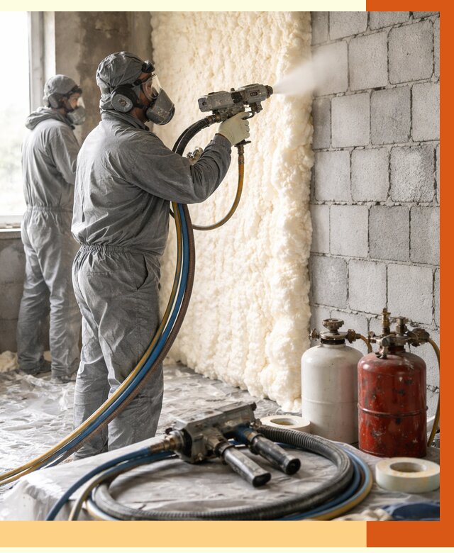 Утепление блочной стены ППУ в Краснотурьинске от 4519 руб./м² — ТепломастерКту