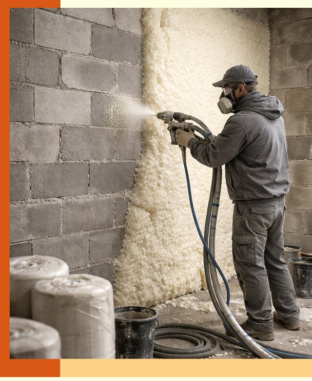 Утепление блочной стены ППУ в Краснотурьинске качественно и надёжно