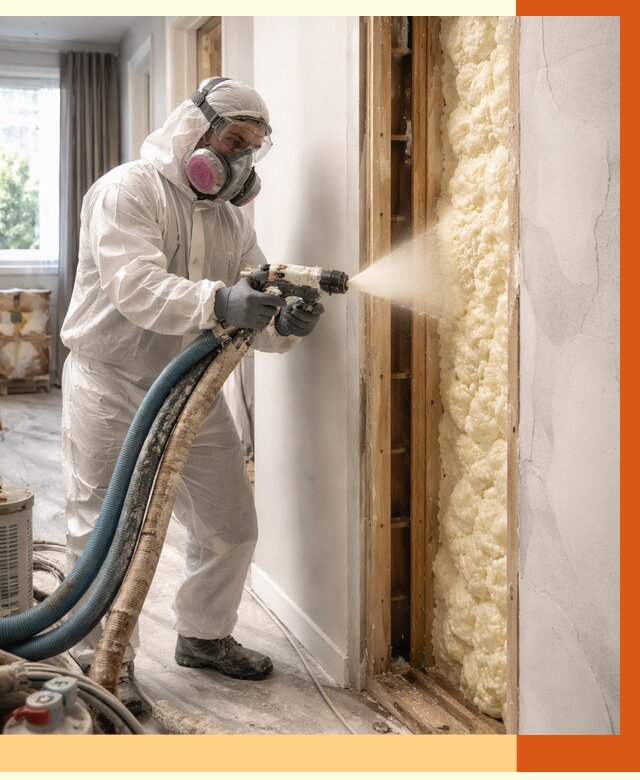 Межстеновое утепление ППУ в Краснотурьинске от 2924 руб/м2 — межстенное утепление под ключ | ТепломастерКту