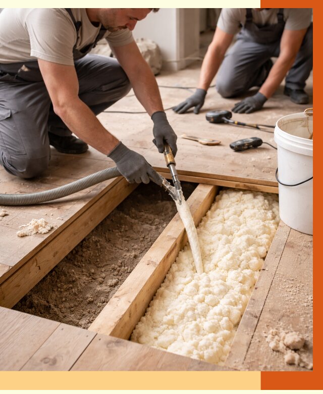 Заполнение пустот пола в Краснотурьинске от 2871 руб. — утепление пустот пола под ключ | ТепломастерКту