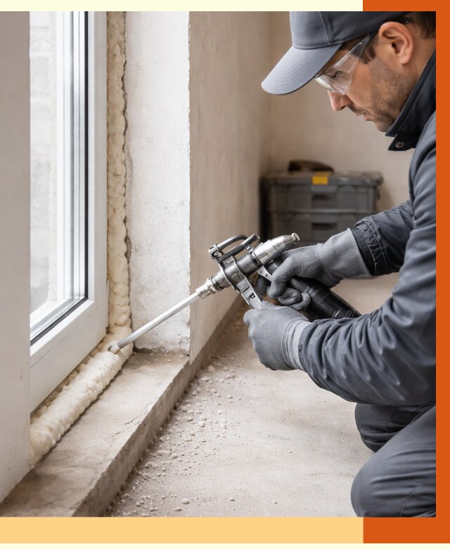 Герметизация стыков ППУ в Краснотурьинске от 1754 руб. за м2 — утепление примыканий под ключ | ТепломастерКту