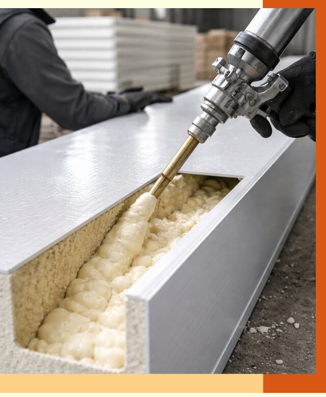 Заполнение пустот холодильных панелей в Краснотурьинске от 7975 руб. | ТепломастерКту