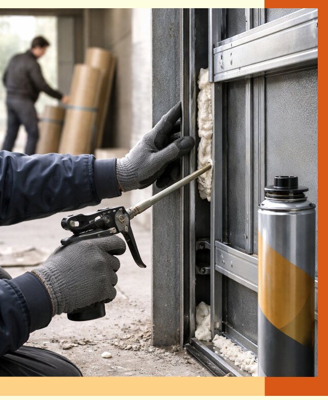 Заполнение пустот ворот в Краснотурьинске от 4785 руб. — заливка ППУ, утепление под ключ | ТепломастерКту