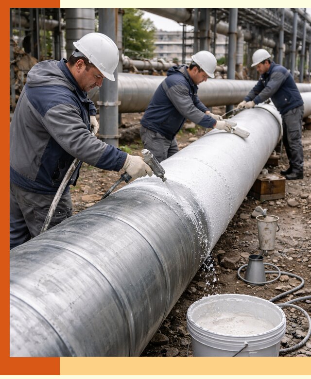 Утепление теплотрассы жидкой теплоизоляцией в Краснотурьинске