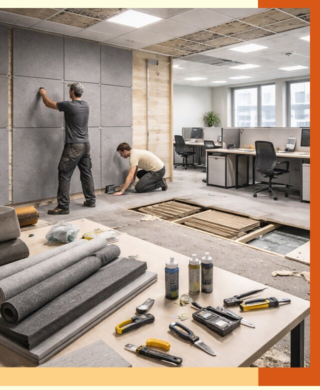 Профессиональная шумоизоляция офиса в Краснотурьинске от 7177 руб. за м2 | ТепломастерКту