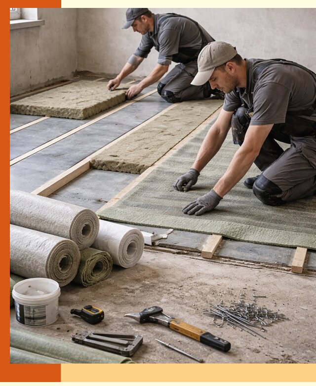 Шумоизоляция пола в Краснотурьинске — профессиональная звукоизоляция помещений