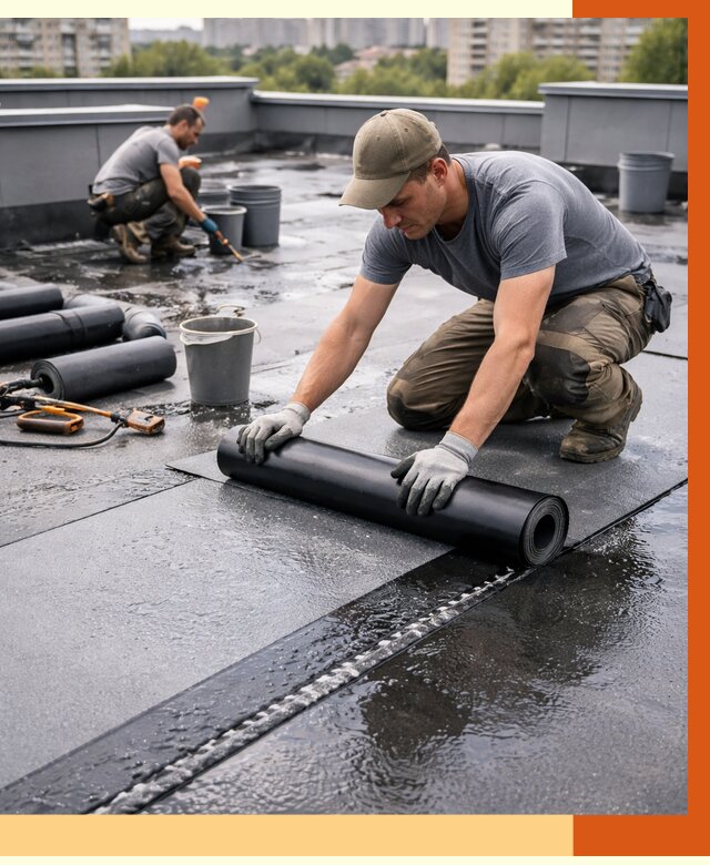 Гидроизоляция плоской кровли в Краснотурьинске от 4785 руб./м2 — профессионально | ТепломастерКту