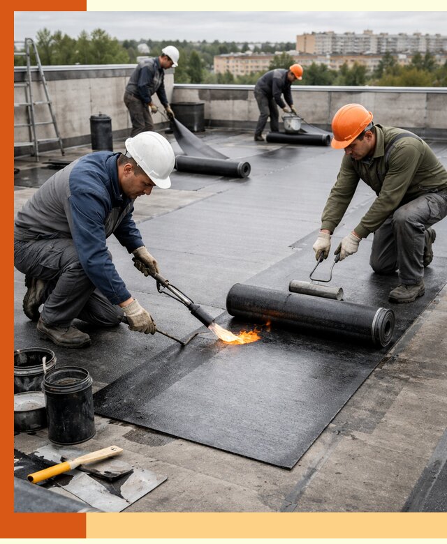 Профессиональная гидроизоляция плоской кровли в Краснотурьинске