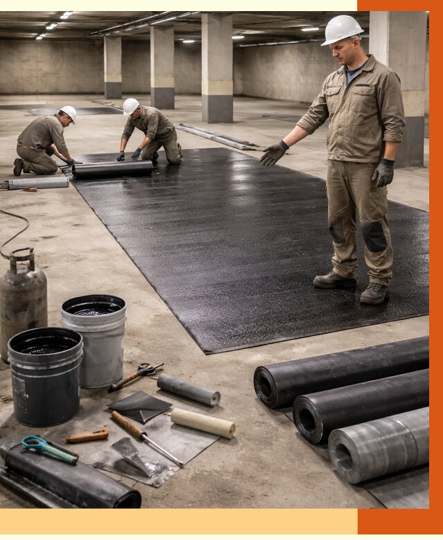 Гидроизоляция паркинга в Краснотурьинске от 1276 руб/м² — профессиональная защита | ТепломастерКту