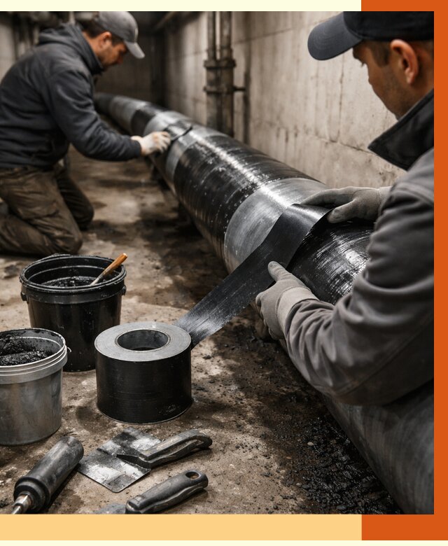 Гидроизоляция труб в Краснотурьинске от 2658 руб. — профессиональная герметизация | ТепломастерКту