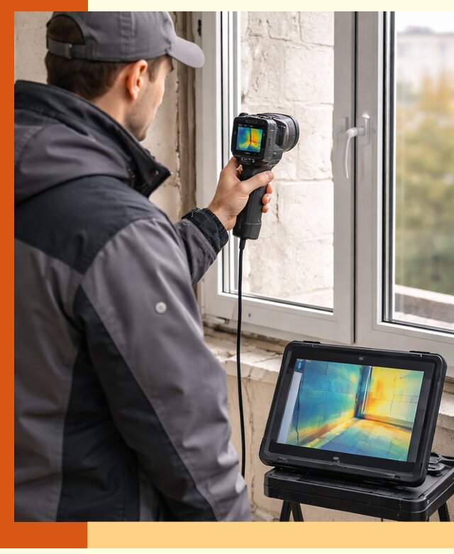 Тепловизионное обследование дома в Краснотурьинске для выявления утечек тепла