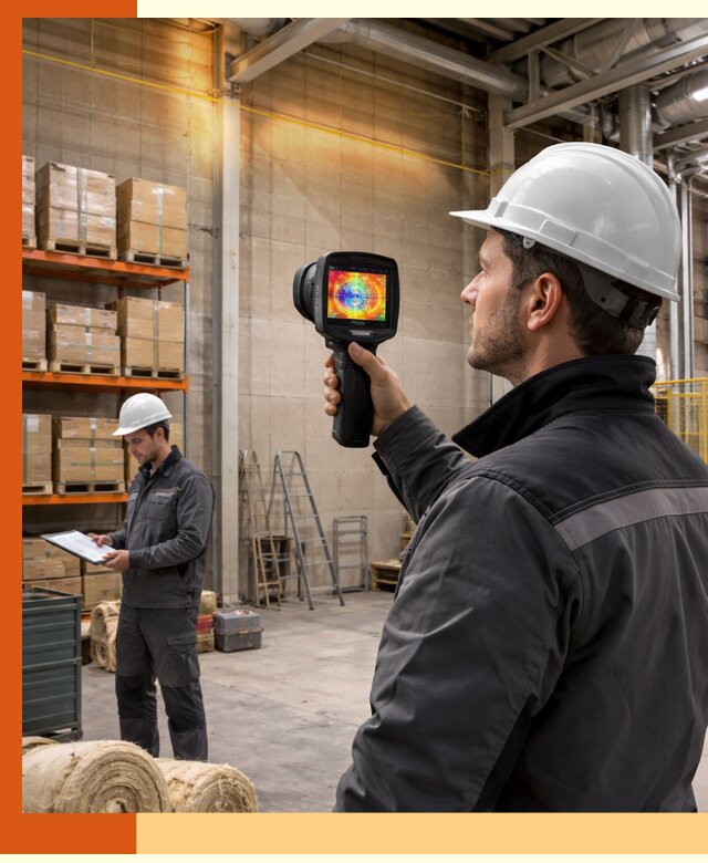 Тепловизионное обследование склада и выявление утечек в Краснотурьинске