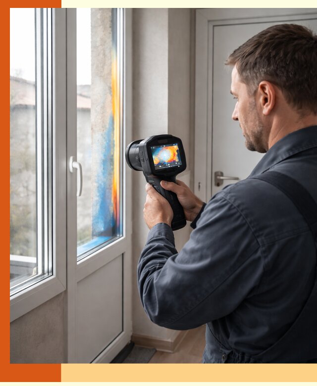 Тепловизионное обследование окон и дверей в Краснотурьинске