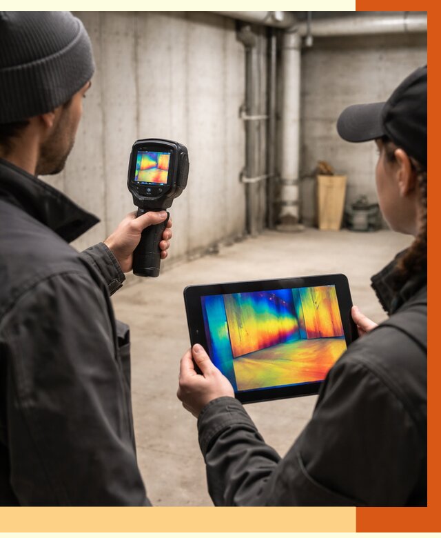 Тепловизионное обследование подвала в Краснотурьинске от 4785 руб. — проверка гидроизоляции | ТепломастерКту